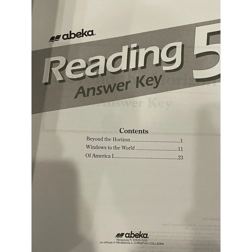 Abeka 5th Grade ReadersSet  +Reading Answer Key Teachers Book Homeschool